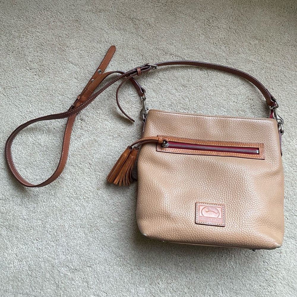 Dooney & Bourke Tan Pebble Grain Leather Crossbody Bag